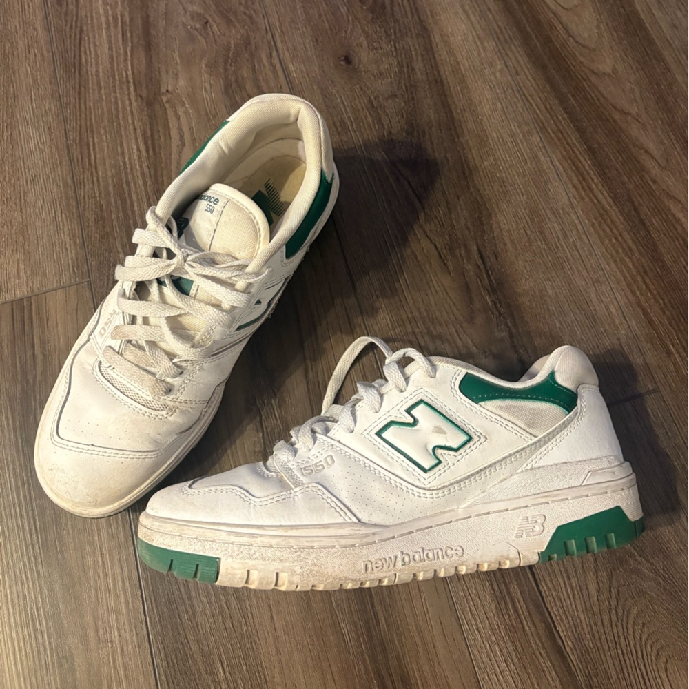 New Balance Kids Sneakers in White and Green